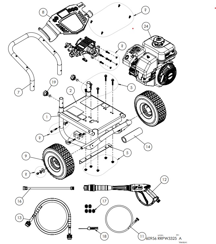 ROCK RIVER  Model RRPW3325 609956 replacement parts
